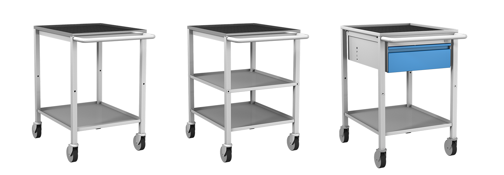 Service trolley with shelves